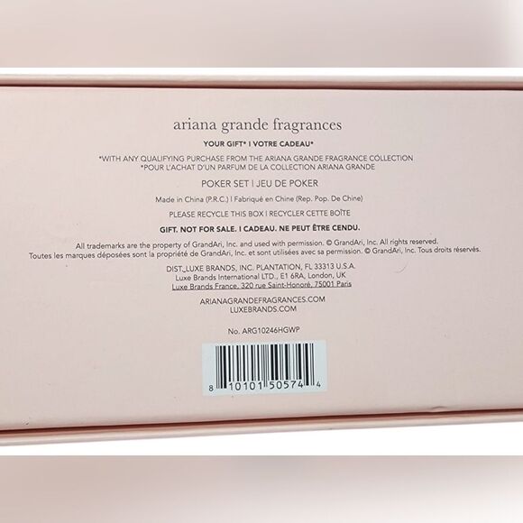 Ariana Grande Fragrances Collector's Item EXCLUSIVE LIMITED Pink Poker Set - Picture 4 of 4